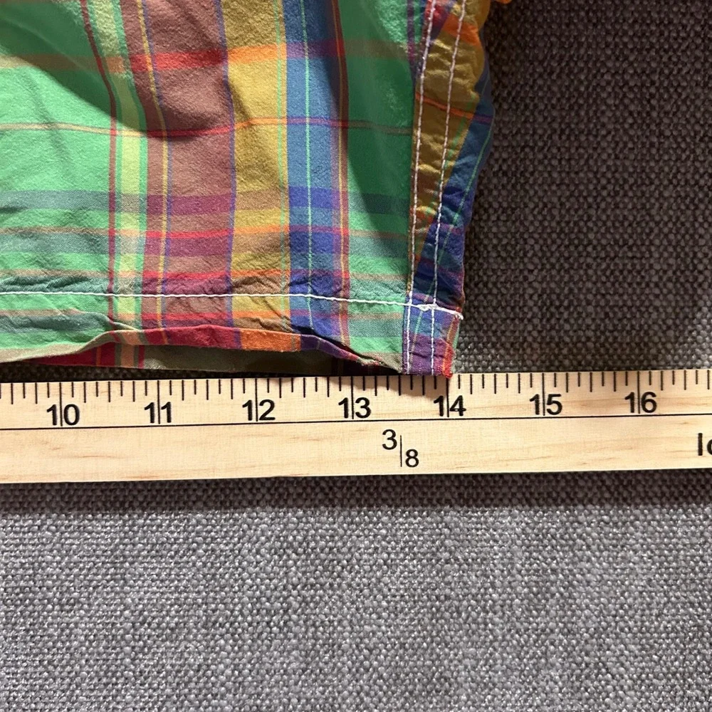 Polo Ralph Lauren Swim Trunks Mens XXL Green Madras Plaid Mesh Lined 5.5